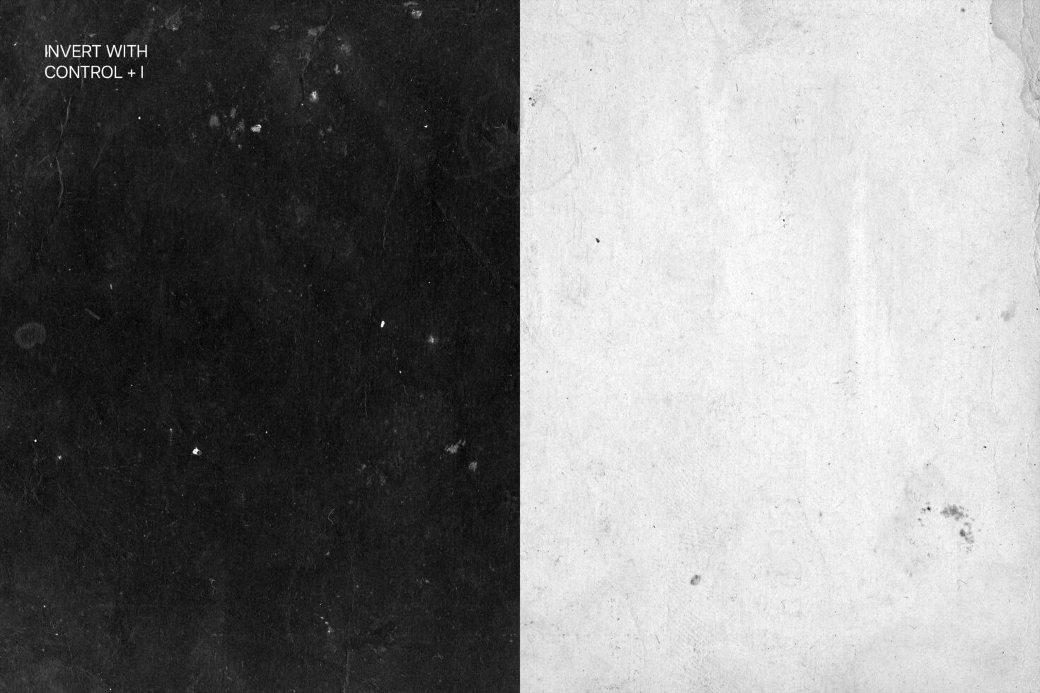 Black and white texture with distressed split design, ideal for overlay effects and backgrounds in graphic design templates. Perfect for designers.