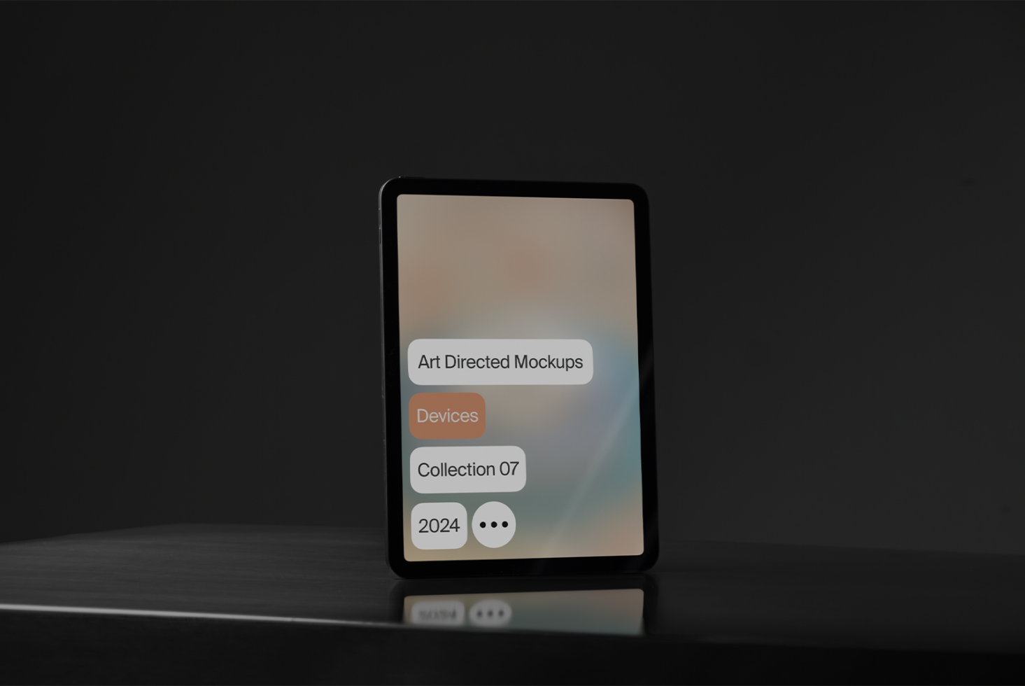 Minimal tablet mockup showcasing art-directed designs for devices. Ideal for designers seeking modern, sleek templates for 2024 collections.