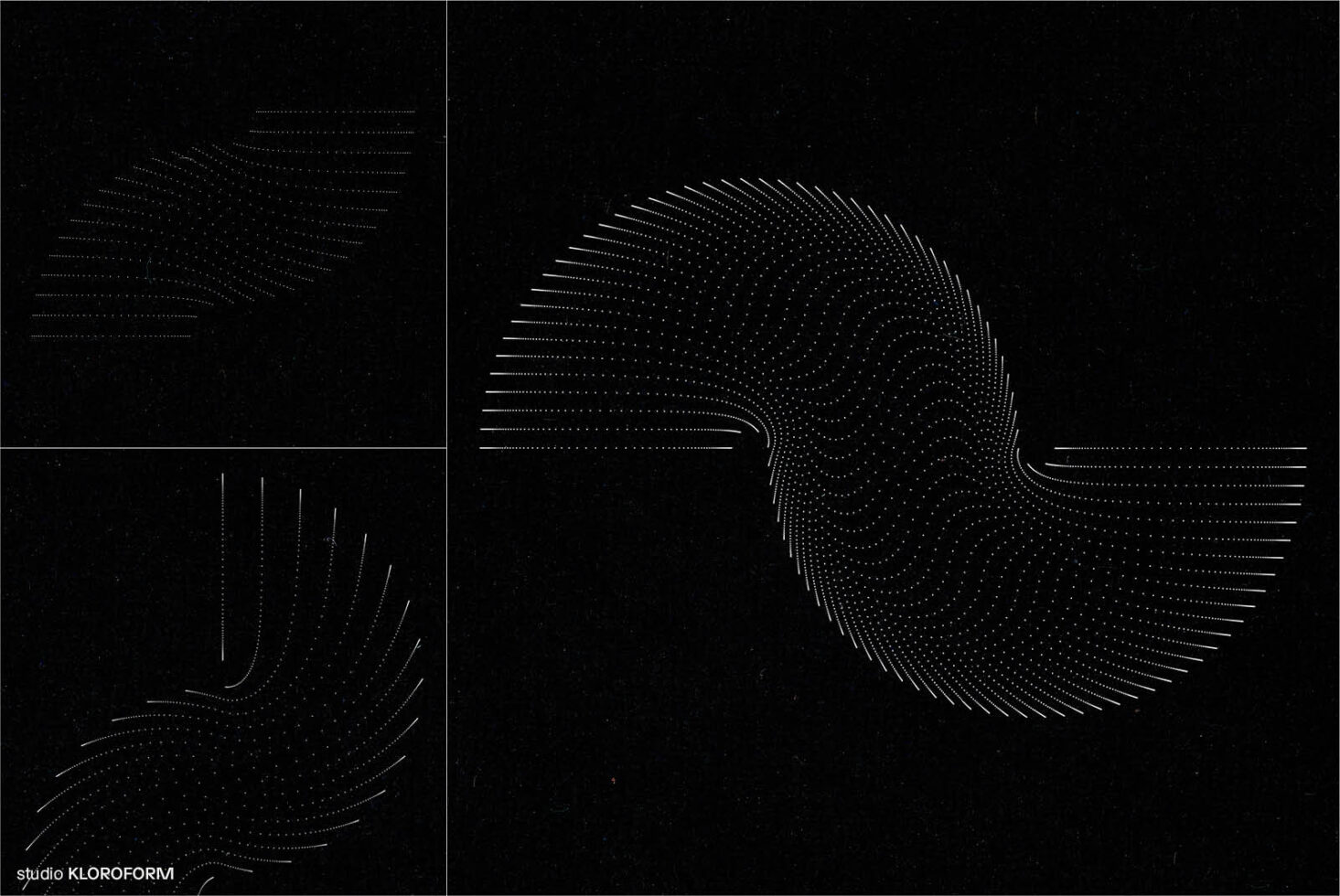 Abstract black background with dotted wave pattern. Modern graphic design element for templates, digital assets, and creative projects for designers.