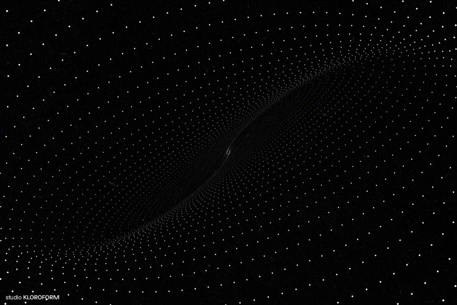 Abstract digital graphics background with flowing black and white dots creating a vortex tunnel effect suitable for templates and design assets.