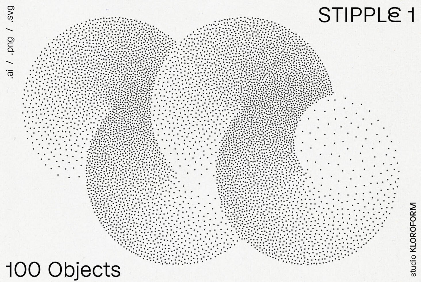 Abstract dot stipple design graphic with overlapping patterns, available in AI PNG SVG formats for digital design projects or templates. Ideal for designers.