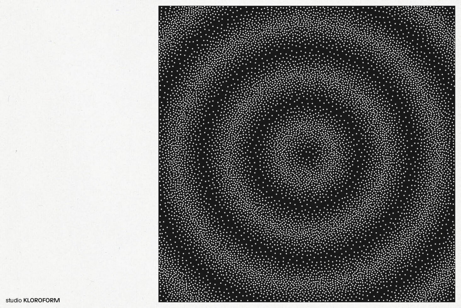 Abstract black and white dot pattern forming concentric circles digital art graphic design asset texture background for designers templates graphics