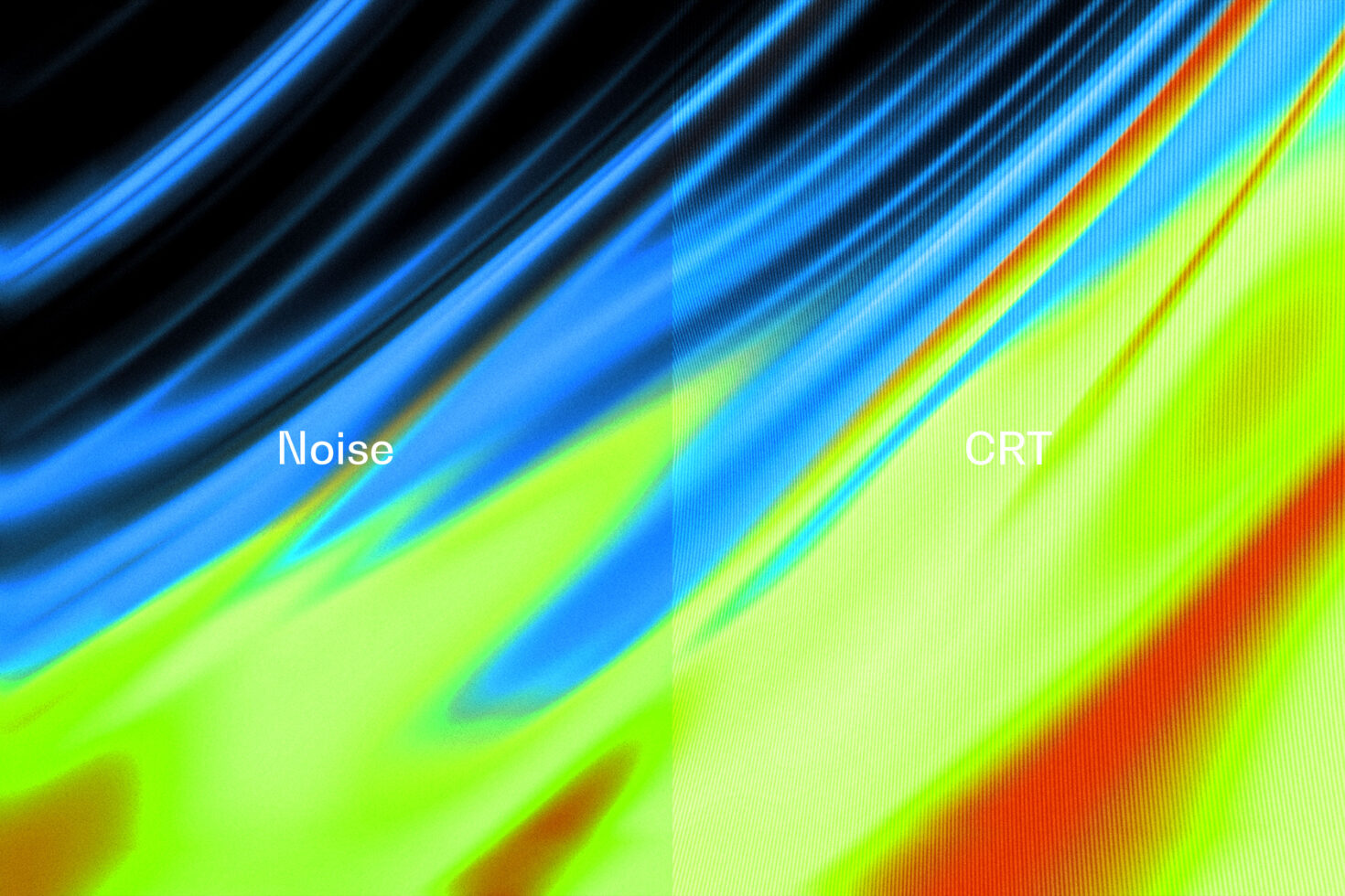 Abstract digital texture design with vibrant blue green gradients labeled Noise and CRT. Ideal for graphics projects digital art or design templates.