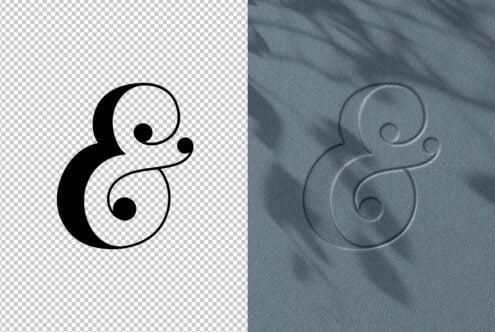 Elegant ampersand design with bold typography on transparent and textured background. Ideal for designers seeking quality fonts and graphic templates.