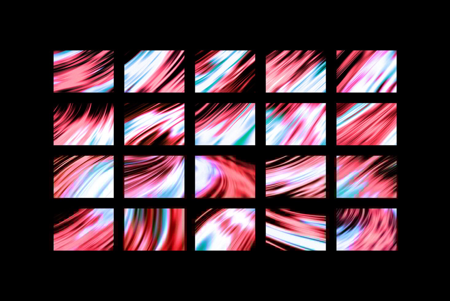Vibrant abstract graphic design with fluid red and blue brush strokes in a grid format perfect for templates and digital backgrounds for designers.