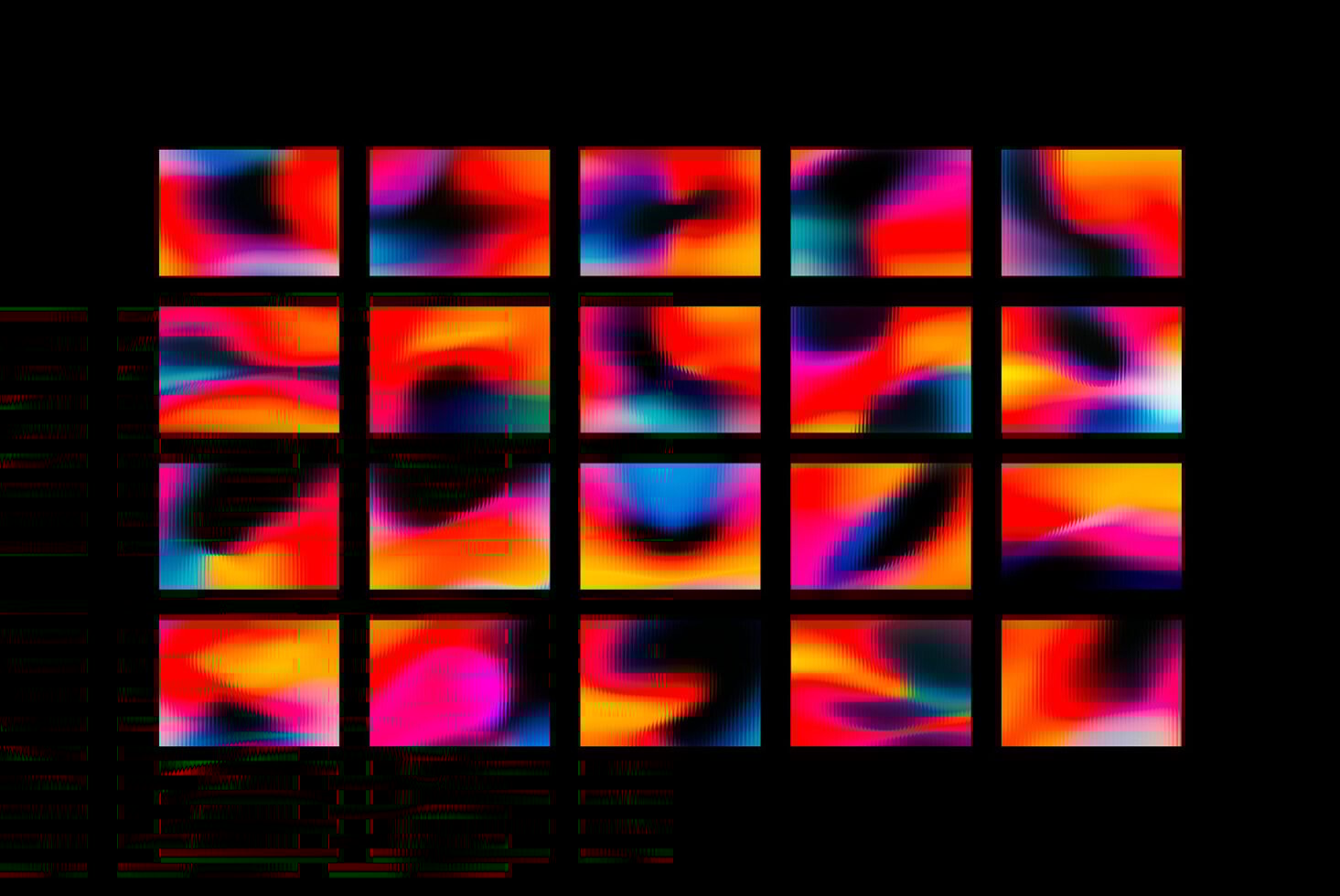 Colorful abstract gradient backgrounds set for graphic designers. Vibrant digital graphics suitable for templates. Perfect for design projects.