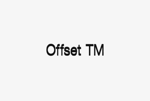 Offset TM font showcasing bold black text on a white background for graphics design typography projects digital assets and templates designers.