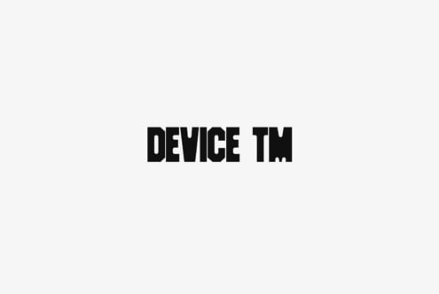 Bold black font text reading Device TM on a plain white background perfect for design mockups typography projects font graphics templates SEO.