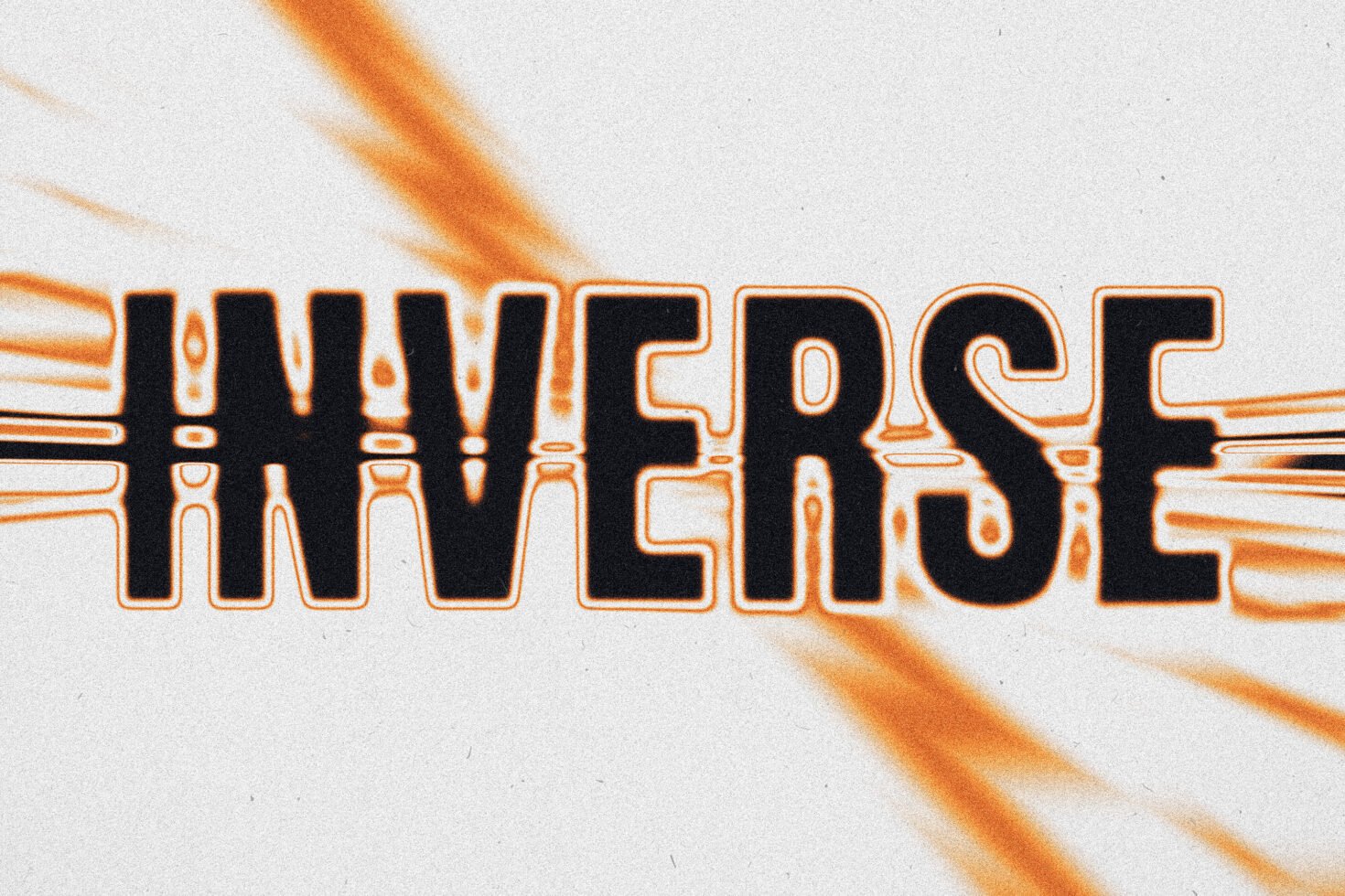 Bold typography reads INVERSE with an orange gradient and ripple effect. Suitable for graphics or mockup design. Keywords: typography design elements.