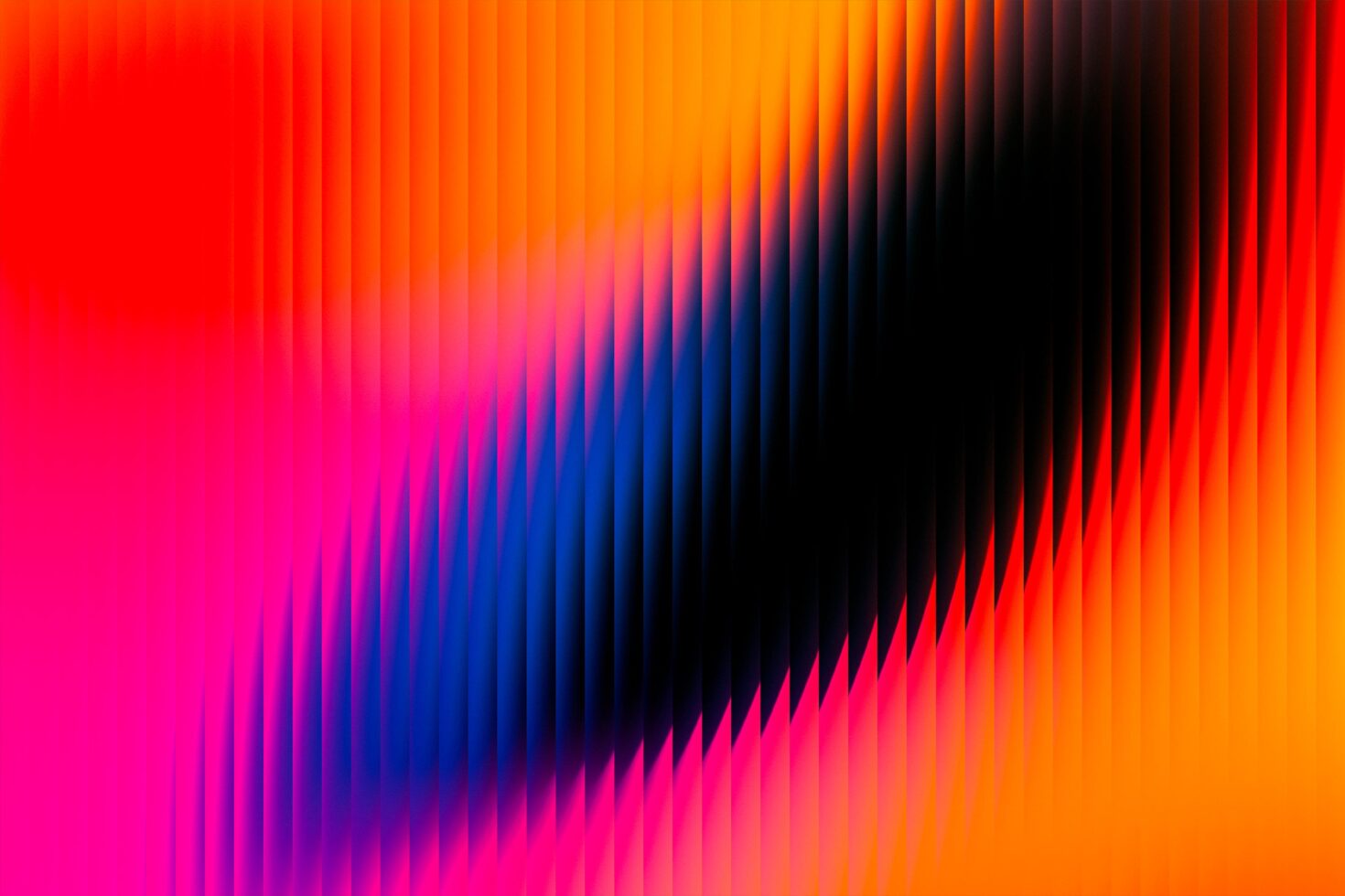 Abstract gradient pattern with vibrant colors featuring orange pink blue black vertical lines ideal for graphic design backgrounds and digital art.