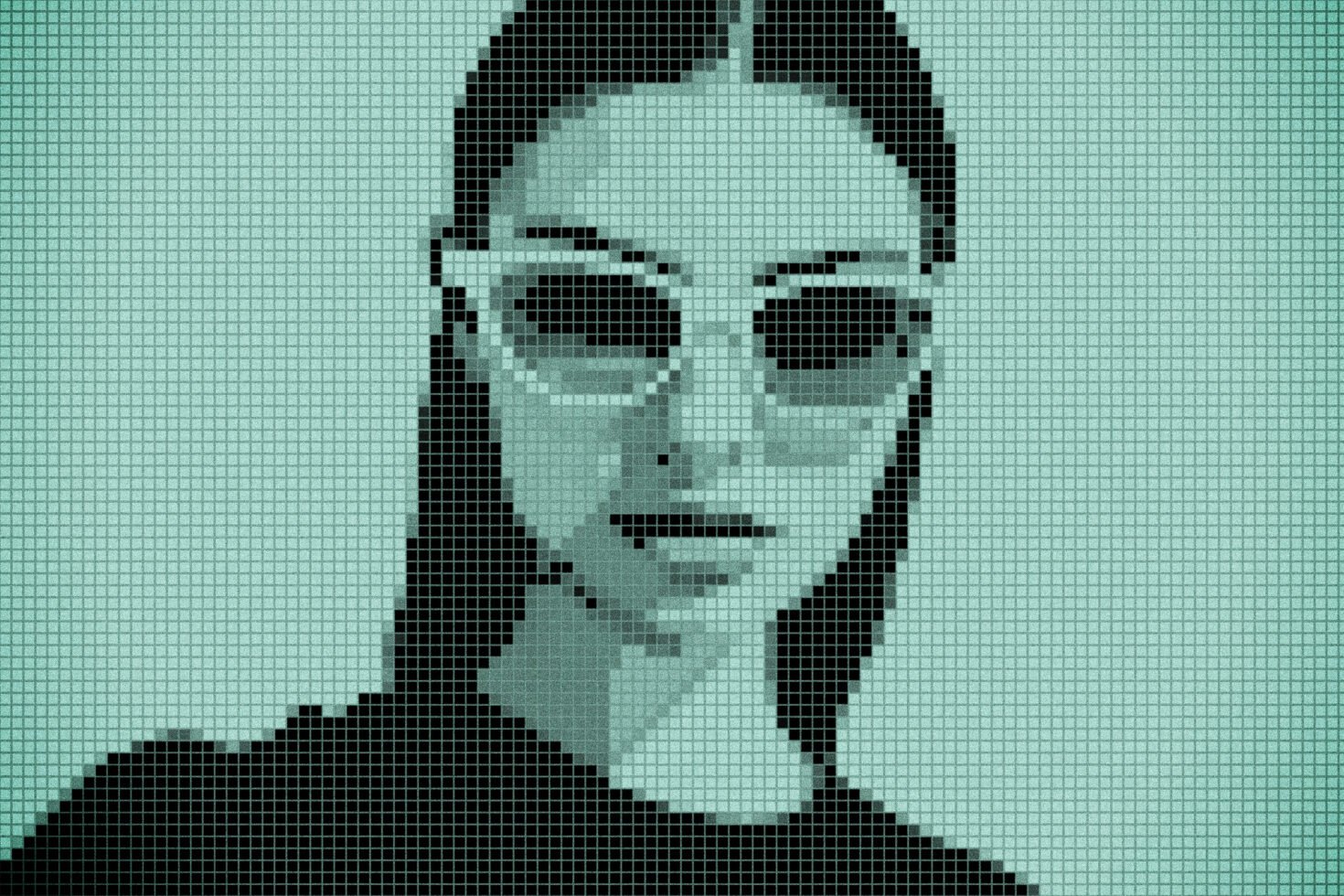 Pixelated illustration of a woman wearing sunglasses, graphic design asset ideal for digital art, retro style projects, templates, creative resources.