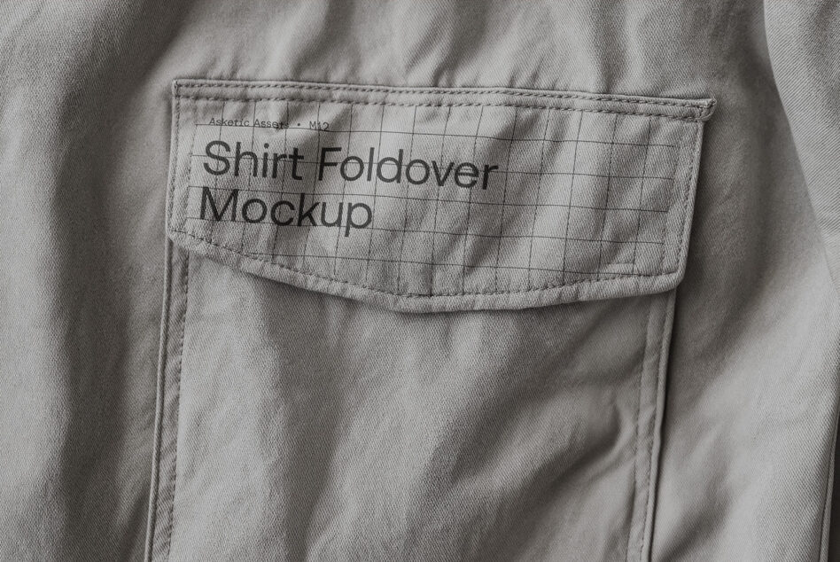 Close up of white shirt pocket with grid pattern overlay
