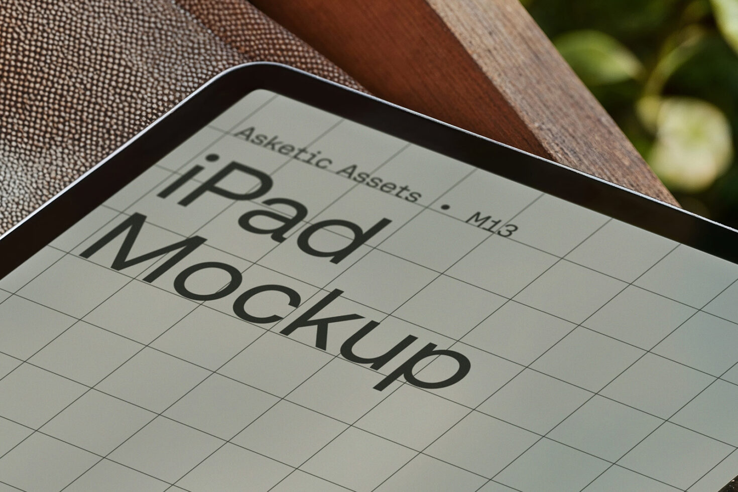 iPad mockup displayed on screen with grid design ideal for designers digital assets mockups templates showcase creative projects professional use