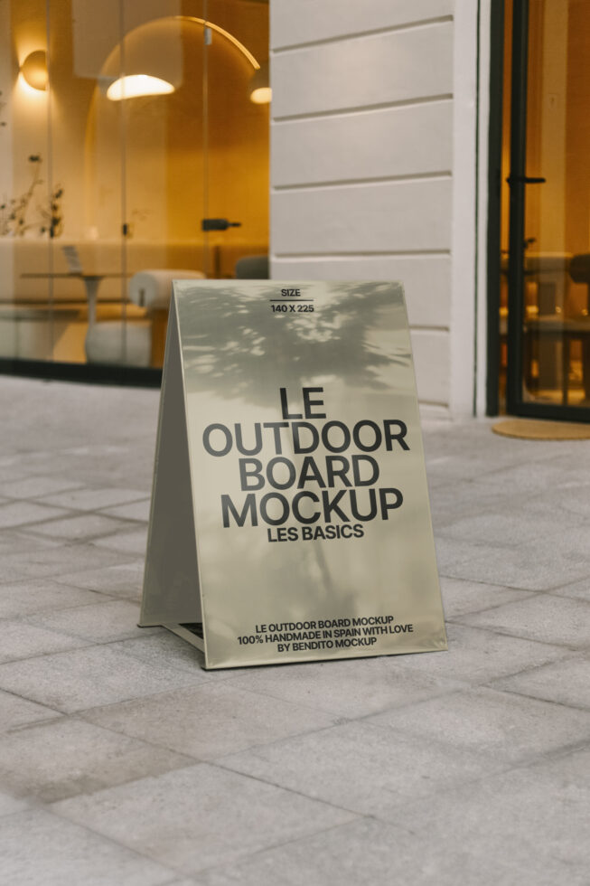 Outdoor board mockup for designers showcasing modern signage with urban background ideal for presentations templates digital assets marketplace