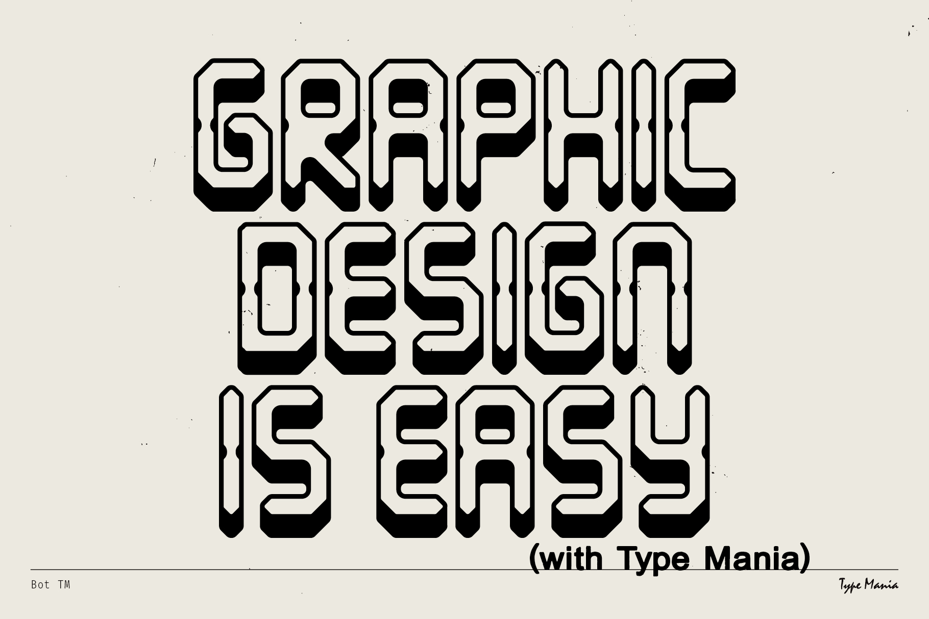 3D font graphic design typography with bold black letters on a light background ideal for designers seeking creative fonts for digital projects.