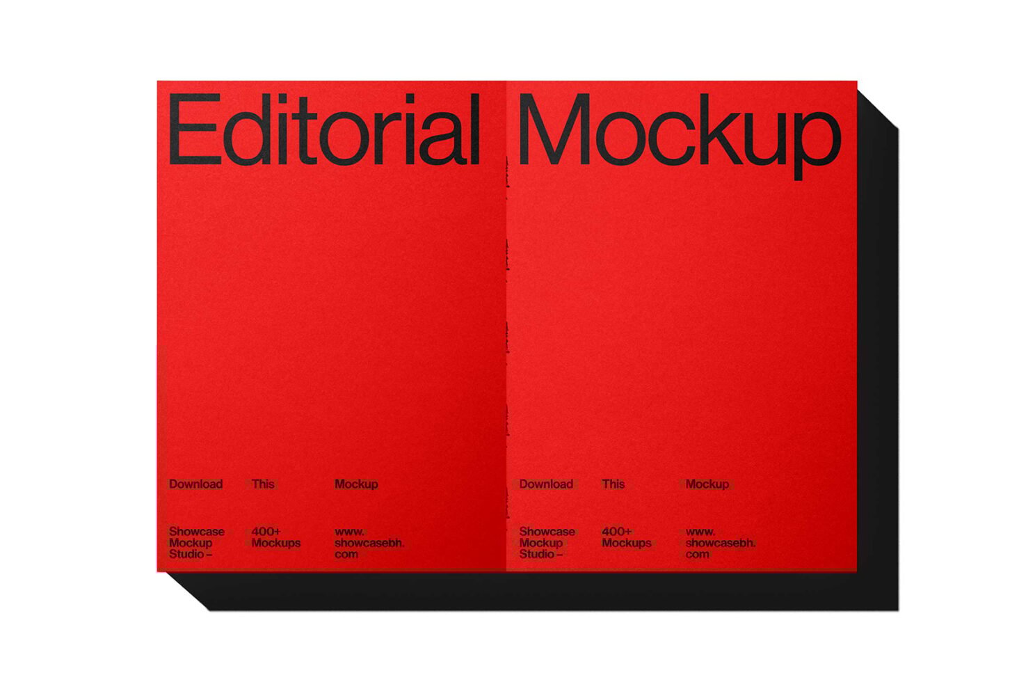 Red editorial mockup showcasing a flat spread design. Perfect for digital assets in graphic design. Ideal for designers seeking high-quality templates.