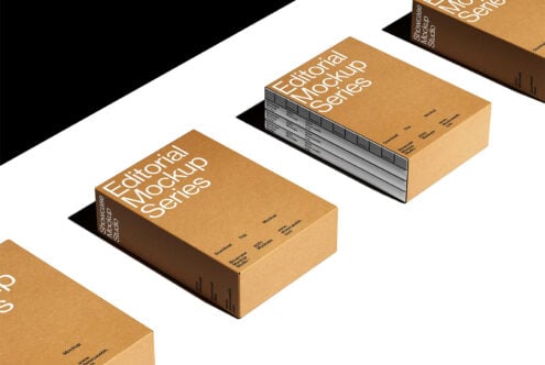 Editorial Mockup Series featuring cardboard box design for showcasing templates and graphics ideal for designers looking for high-quality mockups.