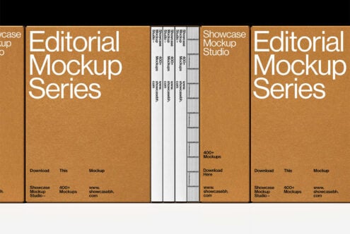 Editorial Mockup Series showcasing brown packaging with text. Perfect for designers. High-quality digital assets. Download 400 plus mockups now.