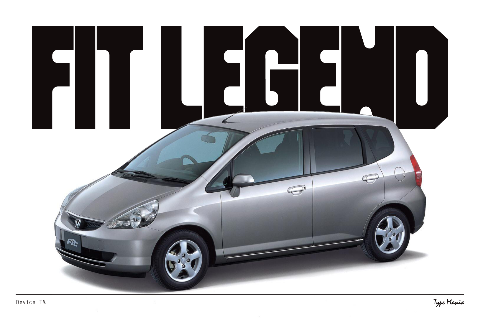 Car mockup with bold text Fit Legend in background. Perfect for designers, automotive graphics, and template use. SEO keywords: car mockup, design template.