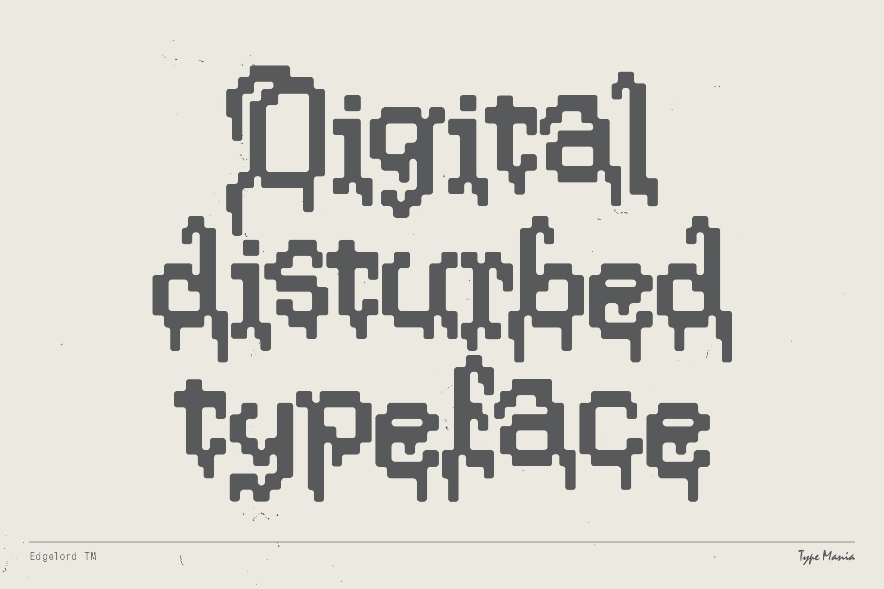 Distorted digital typeface design on white background. Ideal for designers seeking unique fonts. Perfect for digital art, graphics, typography projects.