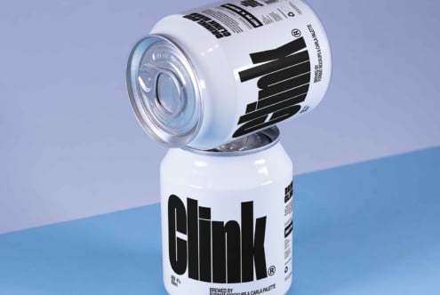 Beverage can mockup featuring minimalist design with bold typography. Ideal for branding projects, packaging, and graphic design presentations.