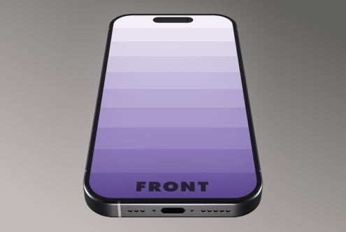 Smartphone mockup with front view on a minimalist background. Perfect for showcasing app designs or digital content. Designers resource asset.