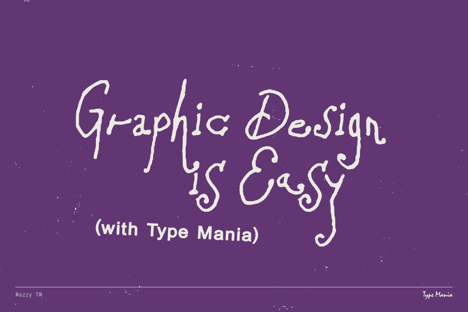 Purple graphic with white text Graphic Design is Easy featuring a decorative hand-drawn font Mockups Fonts Graphics Templates for designers SEO