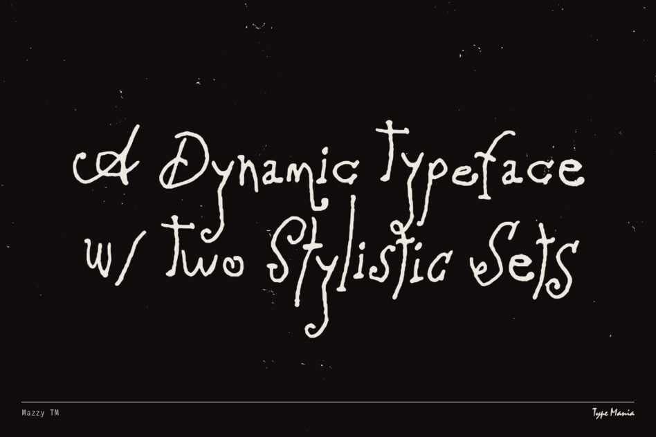 cd Dynamic Typeface w Two Stylistic Sets text displayed in white on black