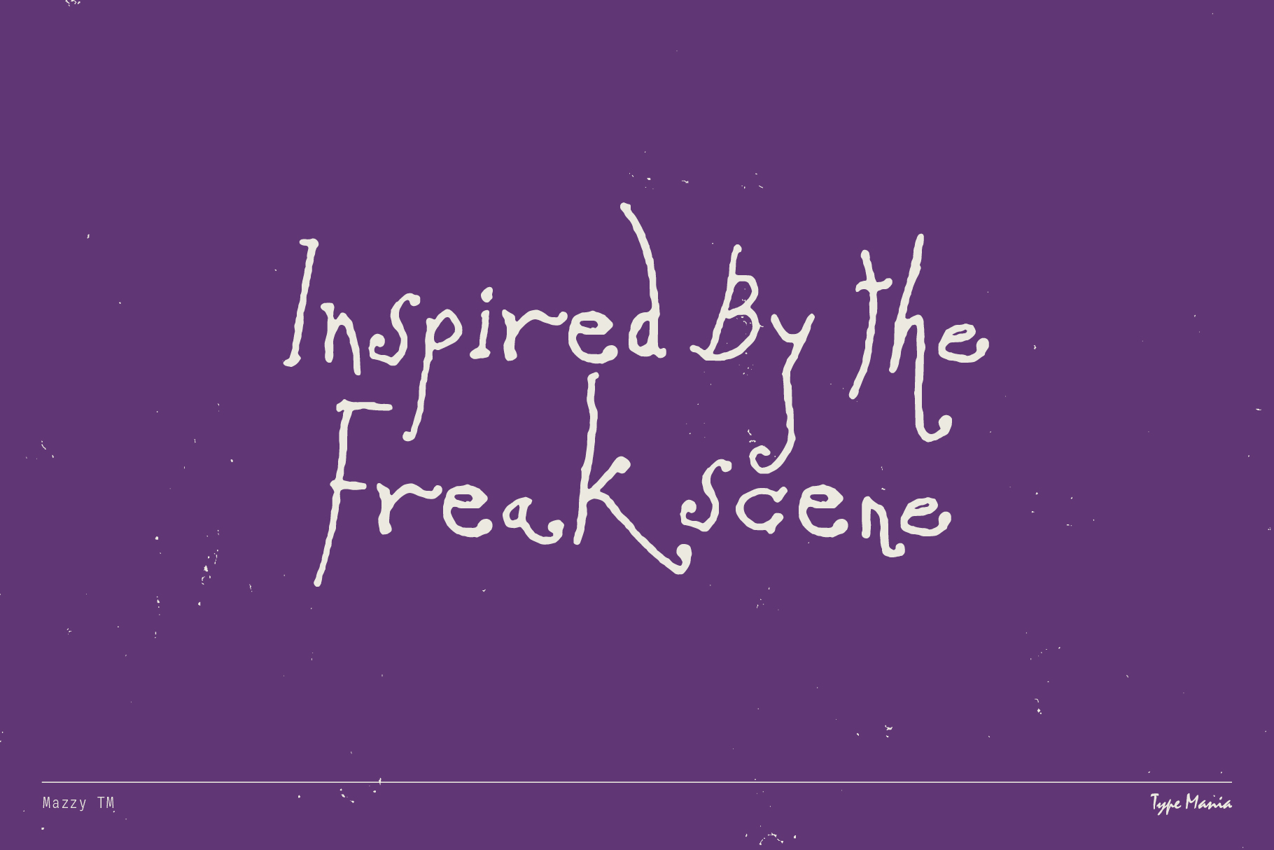 Handwritten font saying Inspired by the Freak Scene on purple background perfect for designers looking for unique typography assets keywords fonts graphic design