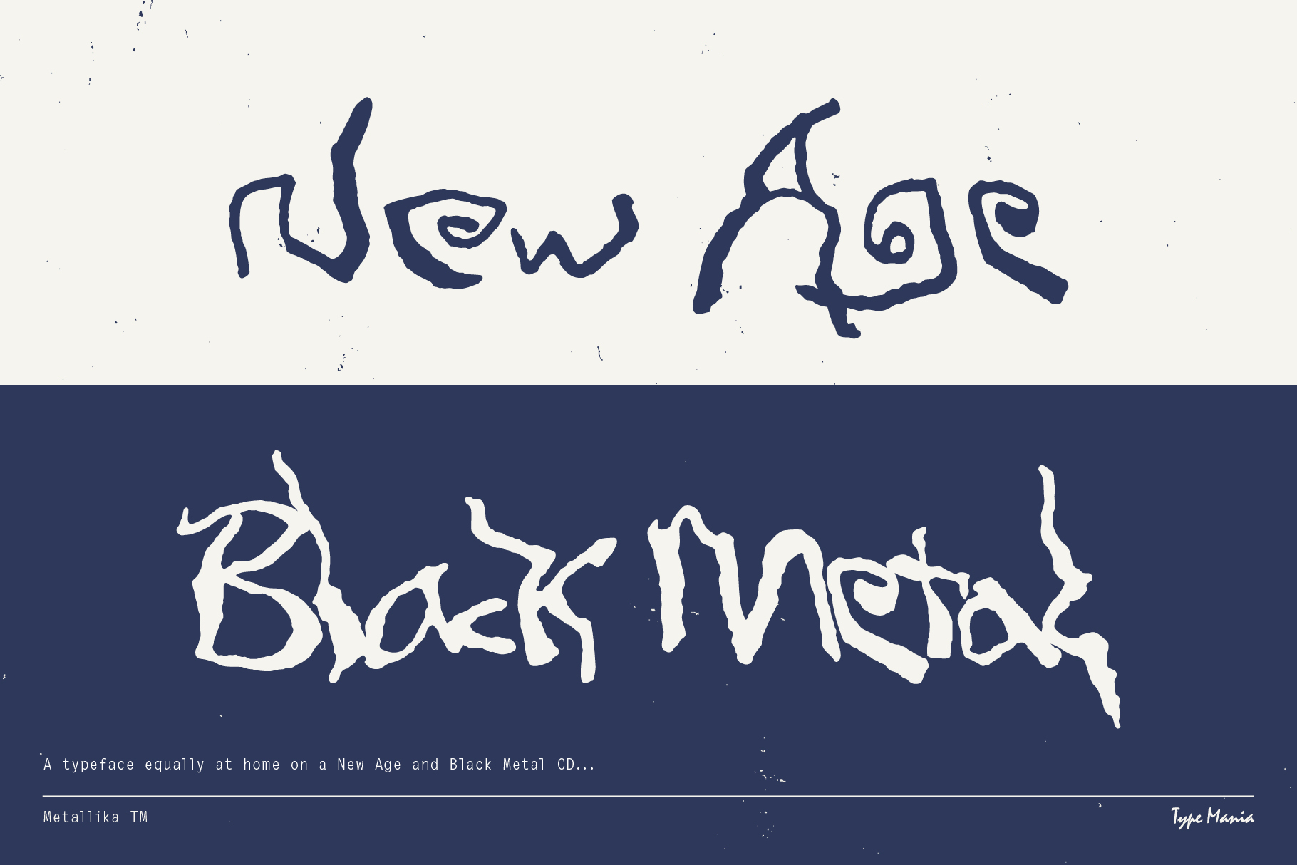 Hand-drawn typeface showcasing jagged letters in New Age and Black Metal styles perfect for edgy graphic designs font resources typography templates