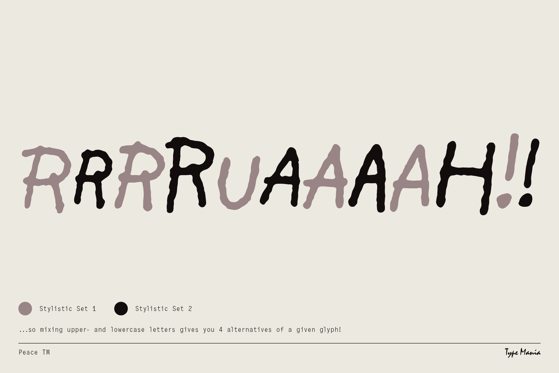 Stylized font design showcasing diverse typographic glyphs with uppercase and lowercase variations great for designers seeking unique text graphics.