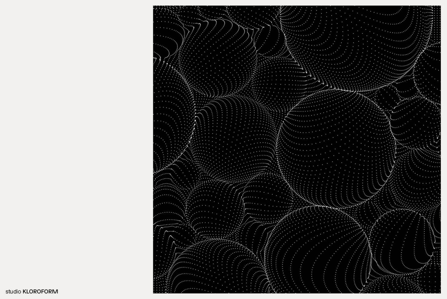 Abstract black and white dotted pattern of spheres creating a 3D effect. Conceptual modern graphic suitable for templates and digital backgrounds.