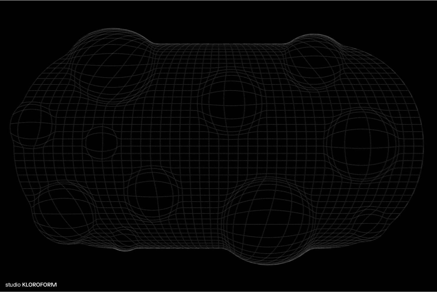 3D wireframe design illustration with seamless geometric patterns on a black background. Ideal for digital templates graphics and mockup resources.