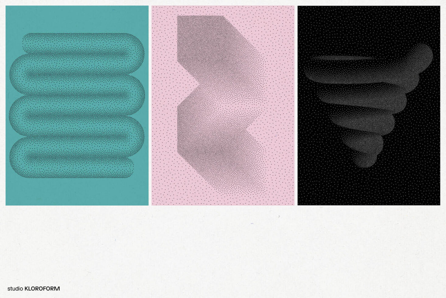 Abstract dot art triptych features teal pink black panels with geometric patterns ideal for designers graphics digital assets modern decor projects