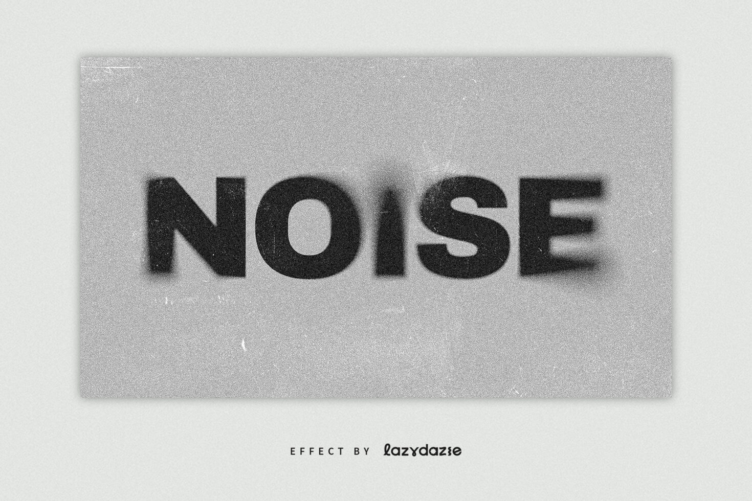Grain effect on the word Noise creates a retro texture perfect for graphic designers seeking vintage aesthetics and unique typography effects.