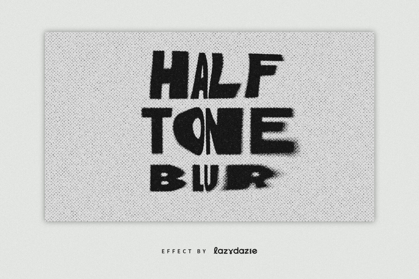 Bold halftone blur effect text on textured background for graphic designers. Perfect for creative projects in digital art and print design.