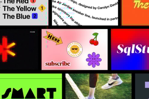 Collage of colorful graphics featuring typography, playful stickers, and abstract designs for templates and mockups. Perfect for designers and creatives.