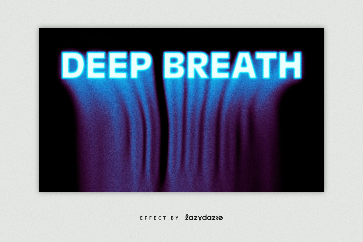 Neon blue Deep Breath text effect on dark gradient background ideal for designers seeking trendy graphic fonts and templates for vibrant projects.