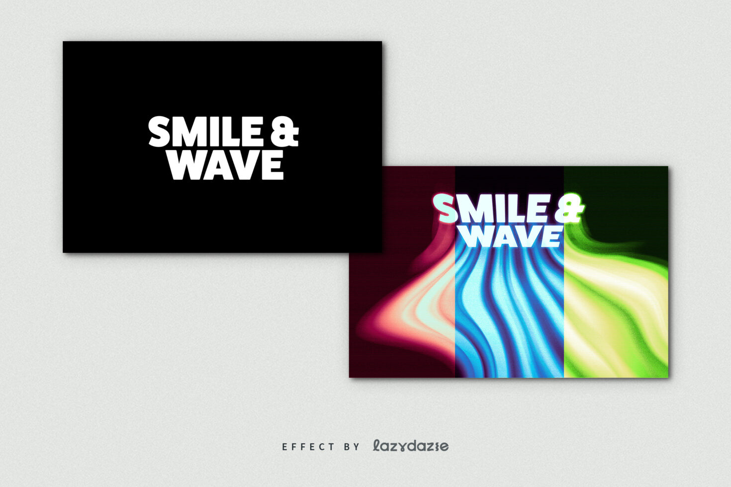 Digital poster design with Smile and Wave text, featuring bold typography and vibrant abstract wave pattern, ideal for graphic templates and branding.