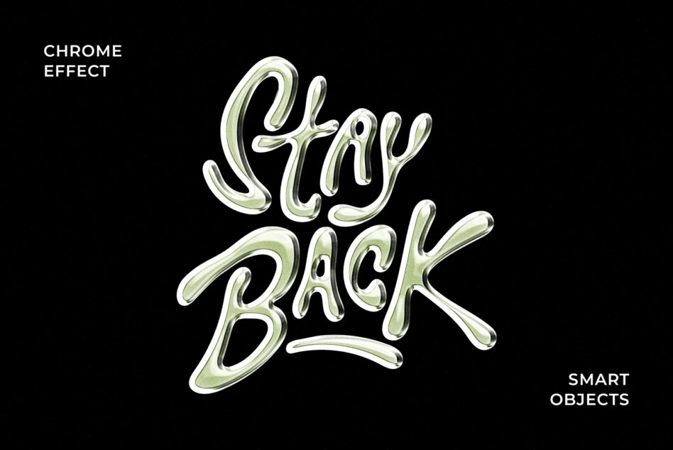 Lime chrome text effect reading Stay Back on dark background