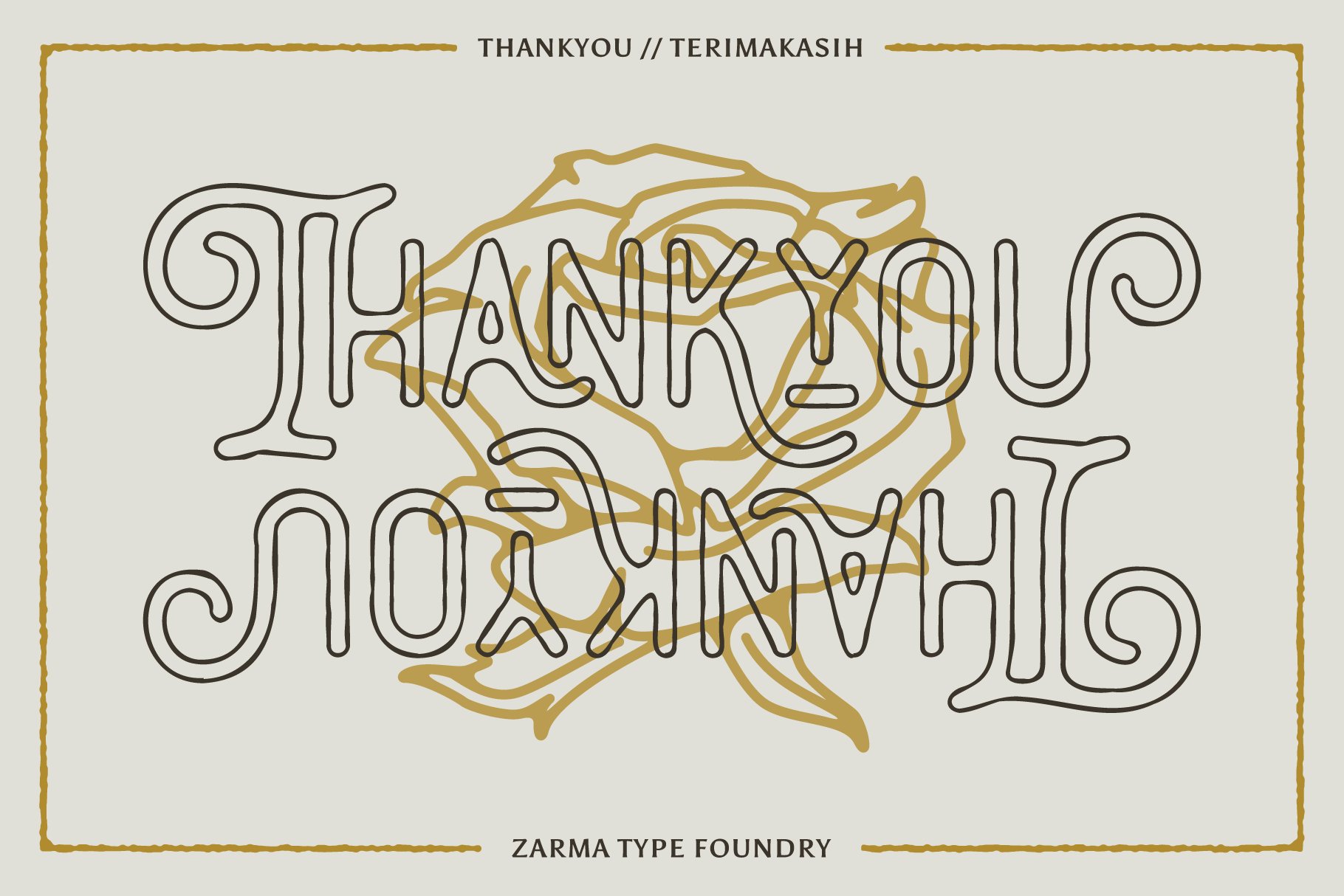 Vintage thank you text design with ornate typography and floral elements. Perfect for graphic designers seeking unique font-based templates and graphics.