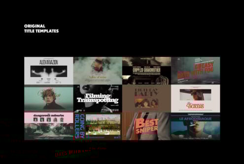 A collection of diverse title templates featuring bold typography and cinematic designs, ideal for filmmakers and graphic designers seeking creative inspiration.