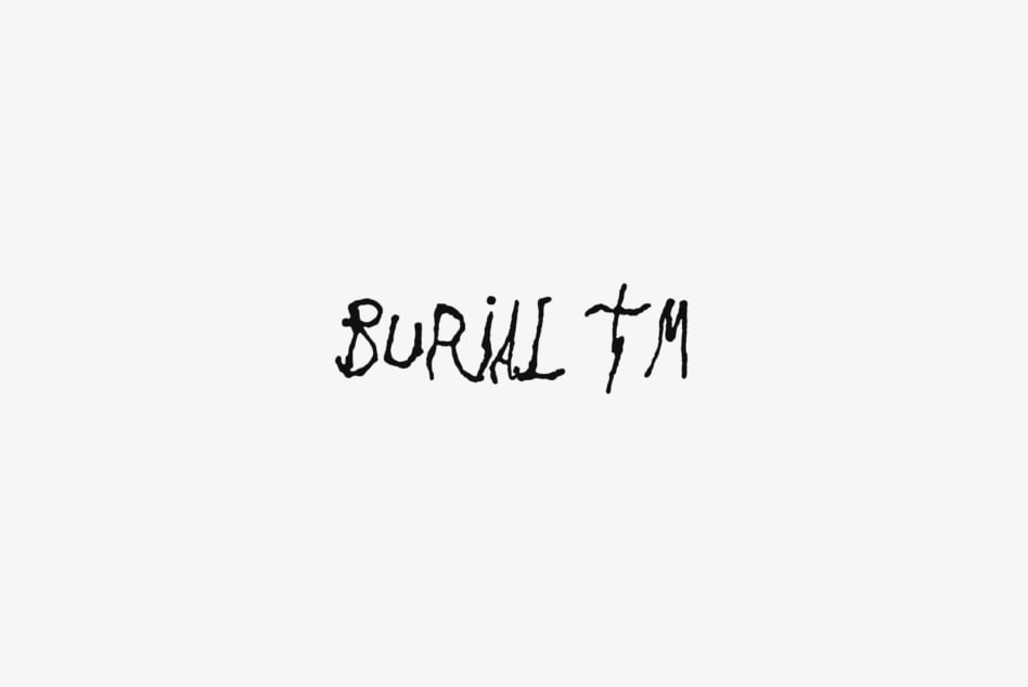 Burial typeface in rough handwritten style on light background