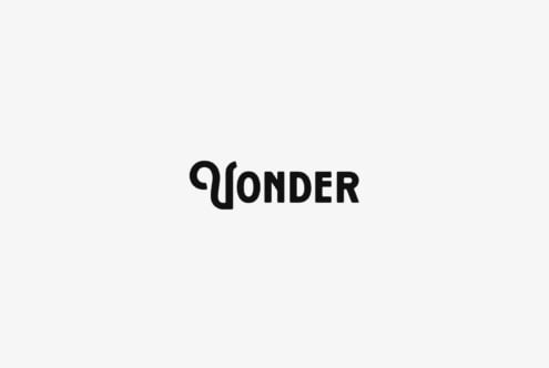 Black and white wordmark logo design reading Wonder in stylized font suitable for branding projects showcasing modern typography design digital assets