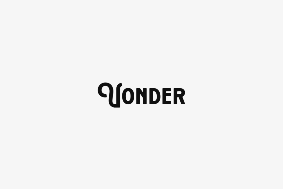 Qonder modern sans serif logotype in bold black
