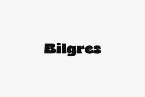 Bold black text displaying the word Bilgres in a playful font on a white background. Ideal for graphic designers seeking unique typeface graphics.