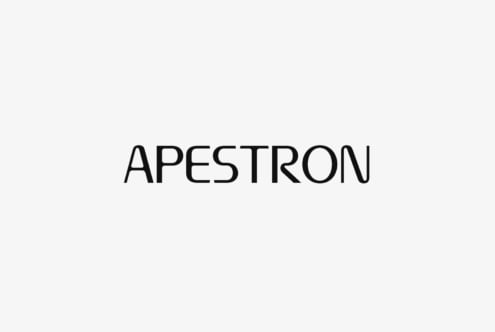 Modern sans-serif font Apestron displayed on a white background suitable for graphic design projects branding logo creation typography templates