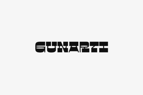 Bold black text says Sunarti on a white background futuristic font typography graphic design minimalist digital asset for designers templates branding