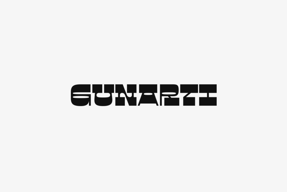 Bold black sans serif word Sunarzte centered on light gray background
