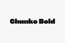 Heavy black geometric sans-serif typeface displaying Chunko Bold on white
